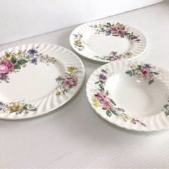 X107 ROYAL DOULTON/ロイヤルドルトン ARCADIA/アルカディア プレート 3枚 色違い刻印あり 廃盤品 現状品の画像