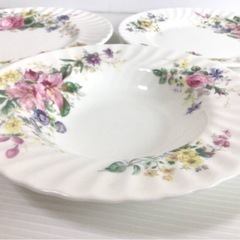 X107 ROYAL DOULTON/ロイヤルドルトン ARCADIA/アルカディア プレート 3枚 色違い刻印あり 廃盤品 現状品の画像