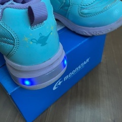 ムーンスター　光る靴　ミント　19cmの画像