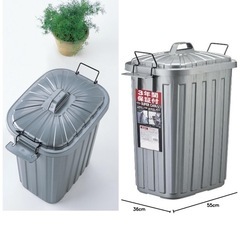 屋外用ゴミ箱 シルバー の画像