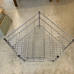 T2506-208 コーナーラック メタルラック 2段 キズ汚れ有り　の画像