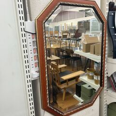 ARTEJAPAN　壁掛けミラー　八角　ブラウン