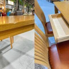 C19★大塚家具★ダイニング5点セット 4人用 W140cm ナチュラル 天然木 タモ チェア2色 シンプル 食卓 リビングの画像