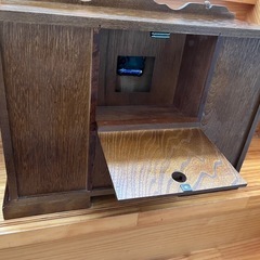 木製アクセサリーケース　時計付きの画像