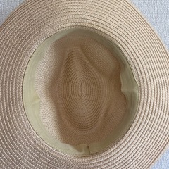 つば広麦わらハットの画像