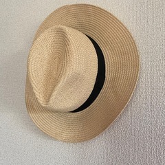 つば広麦わらハットの画像