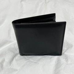 新品　本革 二つ折り財布 メンズ 父の日 高級 ビジネス財布 スキミング防止 ブラックの画像