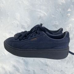 PUMA スエード ネイビー プラットフォームスニーカー 22 cm S_226の画像
