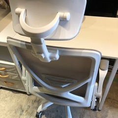 学習椅子　ゲーミングチェア　ホワイト/グレーの画像