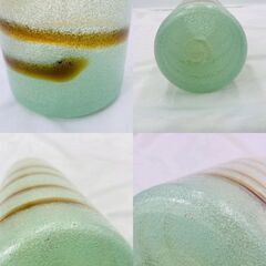 【❗️✨一点物✨❗️】琉球ガラス✨ 花器🌺フラワーベース 泡入り🫧 美品 インテリア雑貨✨ 沖縄工芸❗️の画像