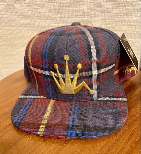 【新品タグ有】レア stussy ステューシー キャップ チェック王冠 クラウン