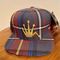【新品タグ有】レア stussy ステューシー キャップ チェック王冠 クラウンの画像