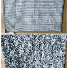 ニトリ　バスマット　2枚セット　白　青の画像