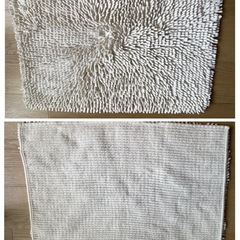 ニトリ　バスマット　2枚セット　白　青の画像