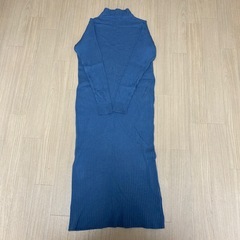 BEAMS 水色リブワンピース