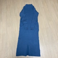 BEAMS 水色リブワンピースの画像