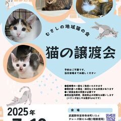 ねこちゃんの譲渡会　むさしの地域猫の会