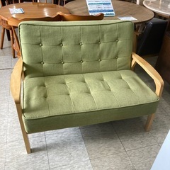 【ジモティー割引で最大15％OFF⭐️】2人掛けソファー　グリー...