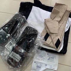 黒紫花柄長襦袢と草履セット 浴衣