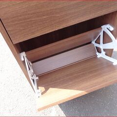 【￥2200-】玄関収納 4段 シューズラック ブラウン フラップ扉 ②の画像