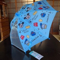 【新品未使用】Disney ミッキーマウスの雨傘　ブルー　35c...