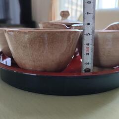 陶器製急須と茶碗セットの画像