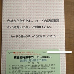 南海電鉄　乗車チケット　回数券　株主優待の画像