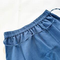【新品 / ESSEME】ウエスト紐付き シンプルスカ－トの画像