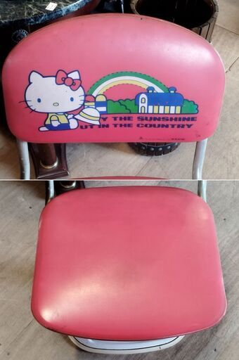 サンリオ レトロ ハローキティ パイプ椅子 2脚セット スチール イス サンリオ - マイメロディ キキララ 折りたたみイス ミニチュア