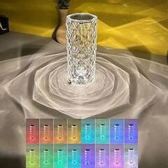 ローズクリスタルランプ クリスタルランプ クリスタル テーブルランプ 卓上 透明 常夜灯 タッチ調光 USB充電式 ベッドサイドランプ 雰囲気を演出するナイトライト ベッドサイドランプ 飾り ギフト (ローズクリスタルランプ) (ローズライト)　まとめ買い歓迎　卸ます　アマゾン引き上げ商品　倒産品　ネット商材　卸ます　転売　アマゾン引き上げ商品　卸し　問屋　倒産品　転売OK　ネット商材　アマゾン　商品　景品　コンペの画像