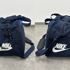 SNT658 NIKE ナイキ ボストンバッグ ネイビー系 大容量 遠征 スポーツバッグ ポリエステル シューズバック ユニセックス ２点セットの画像