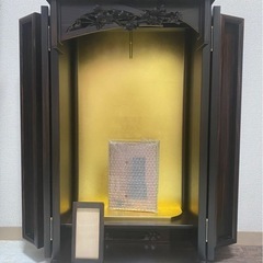 【創価仏壇】【美品】本黒檀『桜結び』モダン　コンパクト　上置き三方　SGI  の画像