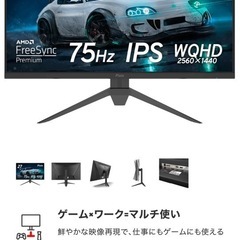 【美品_今週お渡し値引き可】27インチモニター IPSパネル、WQHD