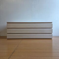 未使用訳あり 桐洋風チェスト 3段 生地仕上げ モダン 天然木 ...