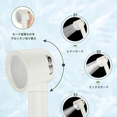 【新品】高水圧シャワーヘッド 節水 塩素除去 3段階モードシャワー 極細水流 肌ケアの画像