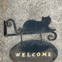 猫の看板？　ウェルカムボード？