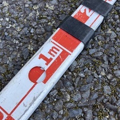 ★ネオビンテージ！昭和レトロ！3m 測量ロッド (アルミ製) 伸縮 測量 計測 古道具 古民具 ジャパン ビンテージ レトロ雑貨の画像