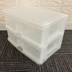 stp-3223　書類ケース　2段　横型　ホワイト系　プラスチック製　引き出し　レターケース　収納ケース　小物入れ　オフィス　書類整理　書類収納　事務用品　DCMの画像
