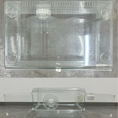 SNT666 GEX Glass Harmony 450 付属給水器 付属回し車付き ハムスターゲージ オールクリアケージ ジェックスフィムルヒーター セット の画像