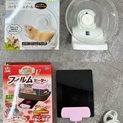 SNT666 GEX Glass Harmony 450 付属給水器 付属回し車付き ハムスターゲージ オールクリアケージ ジェックスフィムルヒーター セット の画像