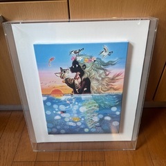 藤城清治「夕日の中の愛の奇蹟」キャンバスジクレー