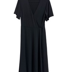 H&M ドット柄長袖シャツ Lとブラックロングスカート Mの画像