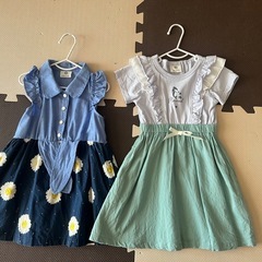 サマーワンピース90サイズ２点➕ラッシュガード黒色100サイズ