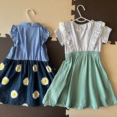 サマーワンピース90サイズ２点➕ラッシュガード黒色100サイズの画像