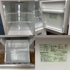 I385 🌈 ジモティー限定価格！ 人気のレトロデザイン♪ e angle 冷蔵庫 (149L) ⭐ 動作確認済 ⭐ クリーニング済の画像