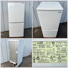 美品■シャープ 2ドア冷凍冷蔵庫 137L 2019年製■SHARP SJ-D14E-W 単身向け2ドア冷蔵庫■つけかえどっちもドア 霜取り不要 1人用 白ホワイト系の画像