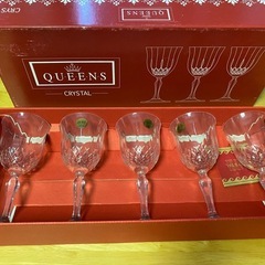(お値下げ)イタリア製　QUEENS CRYSTAL ワイングラスセットの画像
