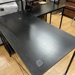 L字PCデスク ブラック 棚付き 大型の画像