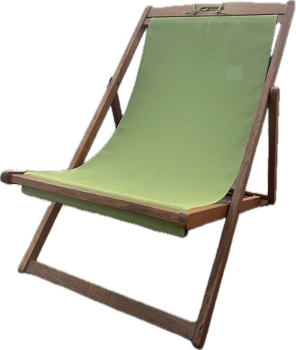 【別保】木製フレーム 折りたたみ椅子 デッキチェア キャンプ アウトドア リラックスチェア 枕付き  美品！