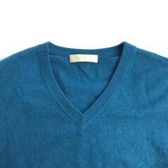 UNIQLO【ユニクロ】 カシミヤ100%/セーター【メンズM/青系/blue】長袖Ｔシャツ カットソー/Vネック/Tops/Shirt◆BJ050-gの画像